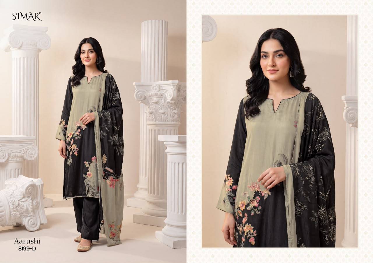 Aarushi By Glossy 8199A To D Series Stylish Beautiful Colourful Organza Dresses At Wholesale Price